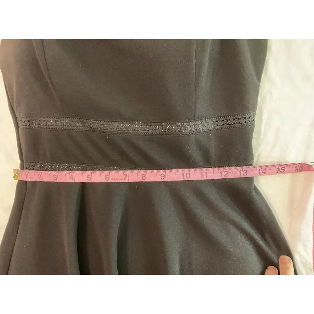 Altar'd State Dress Womens S Black Lace‎ Square Neck Fit Flare Mini Party Skater